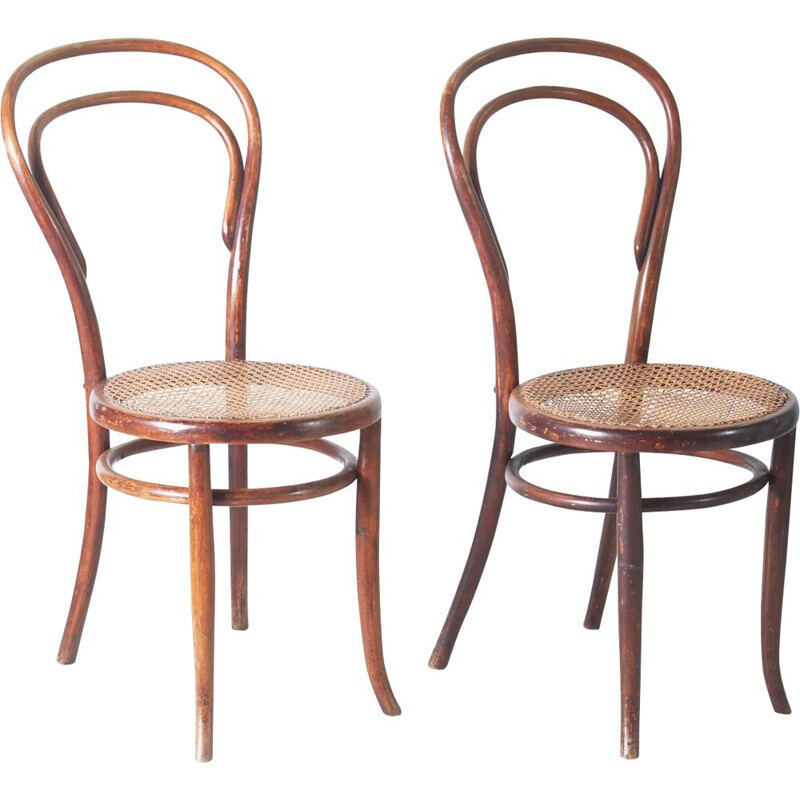 Paar vintage Thonet stoelen nr.14