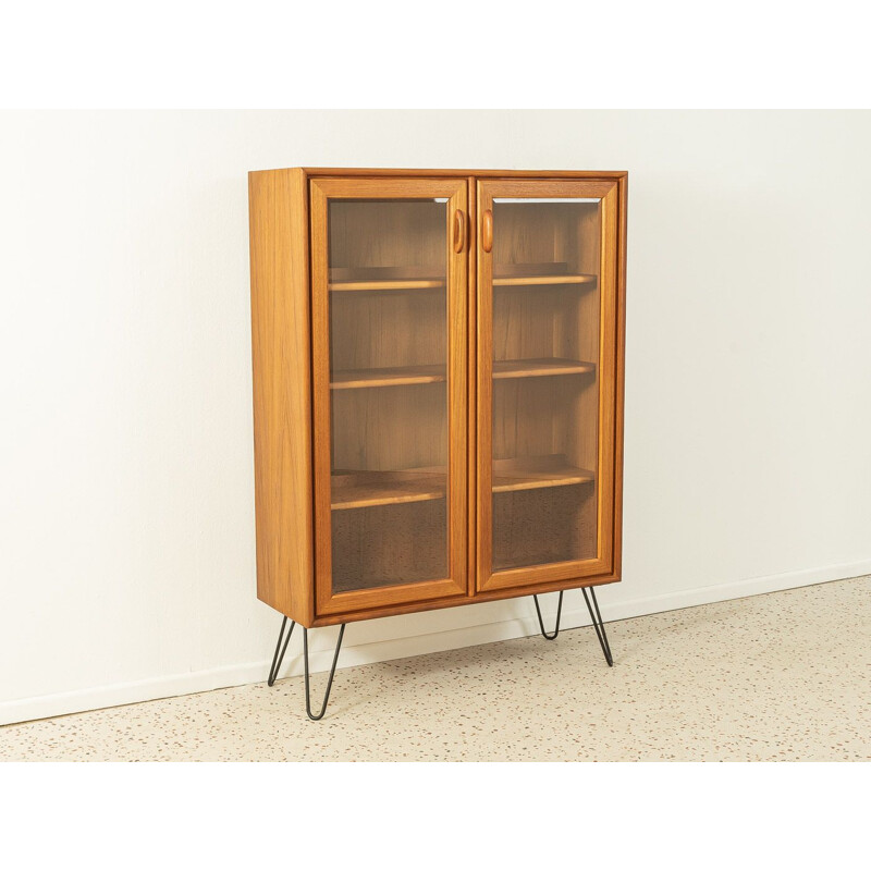 Vintage teak cabinet with two glass doors, Denmark 1960