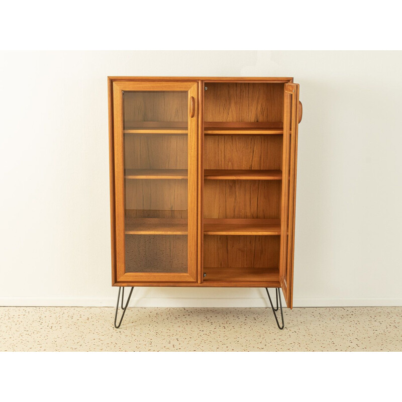 Vintage teak cabinet with two glass doors, Denmark 1960