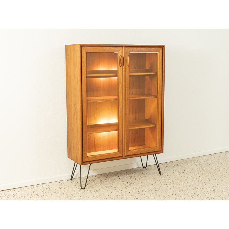 Vintage teak cabinet with two glass doors, Denmark 1960