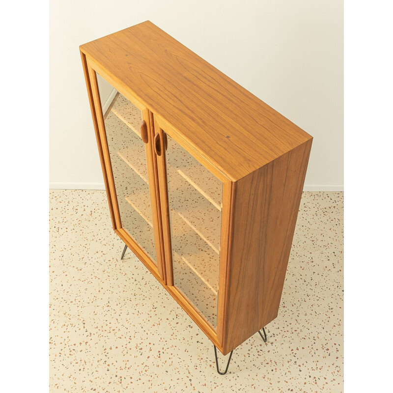 Vintage teak cabinet with two glass doors, Denmark 1960