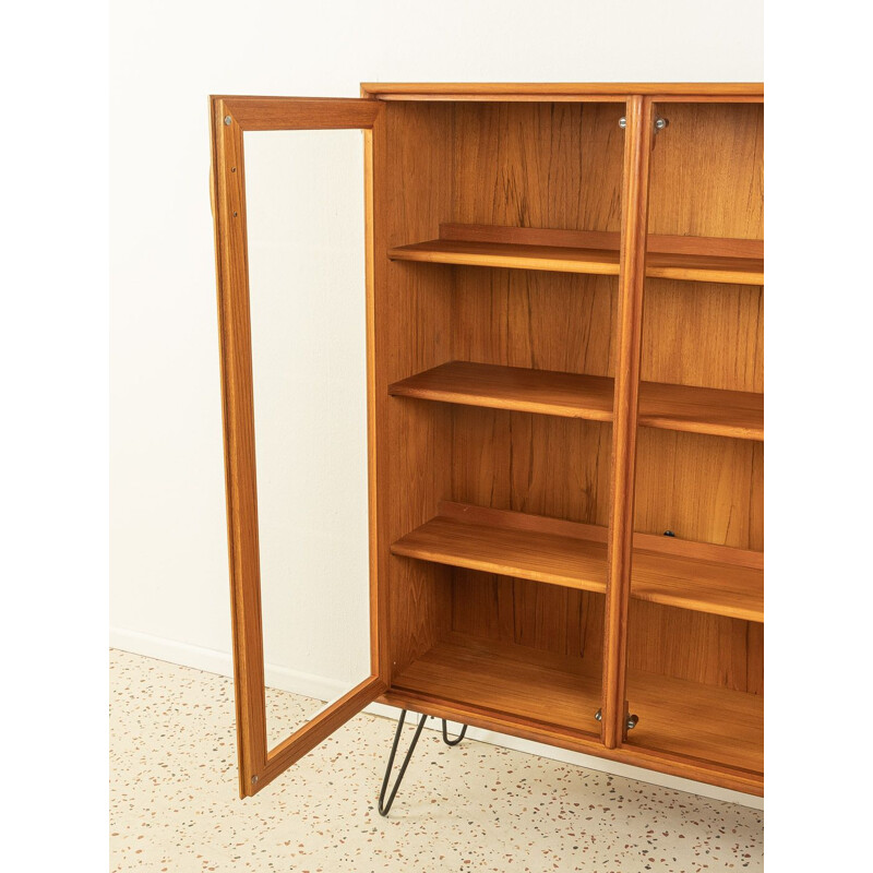 Vintage teak cabinet with two glass doors, Denmark 1960