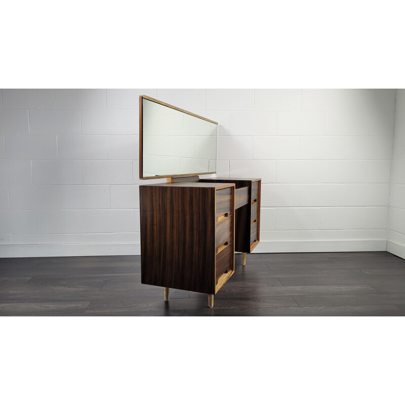 Vintage teak and walnut veneer dressing table by John and Sylvia Reid for Stag C Range, 1950