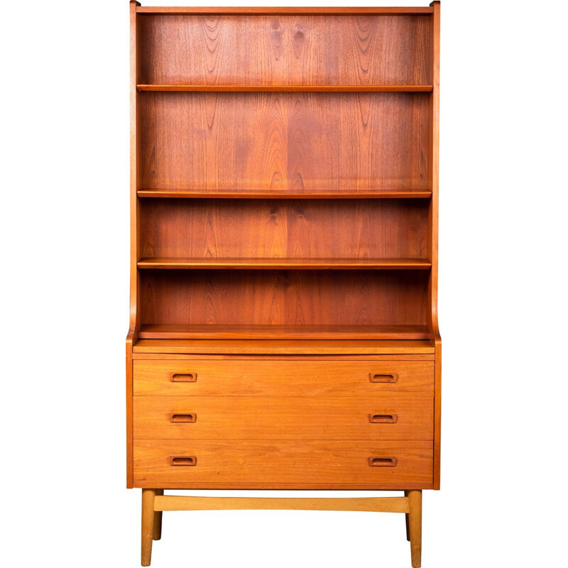 Vintage teak bookcase with drawers by Johannes Sorth for Nexo Mobelfabrik, Denmark 1960