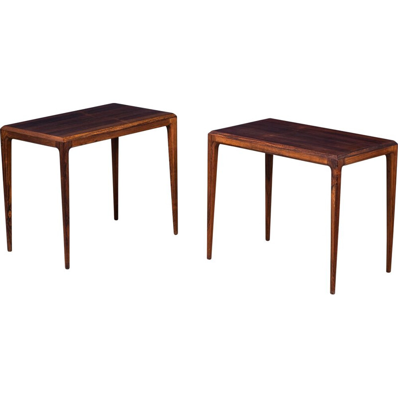 Pair of vintage rosewood side tables by Johannes Andersen for Silkeborg Mobelfabrik, Denmark 1960