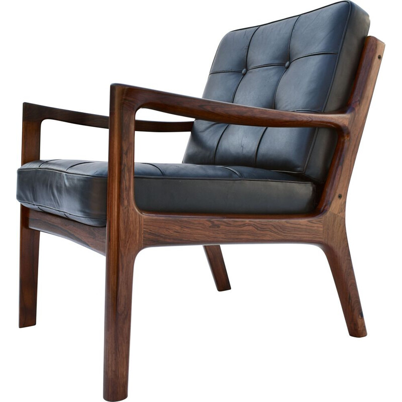 Vintage model 166 rosewood Senator armchair by Ole Wanscher for France & Son, Denmark 1960s