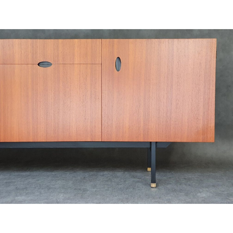 Vintage mahogany highboard by Paul Geoffroy for Roche-Bobois, 1960