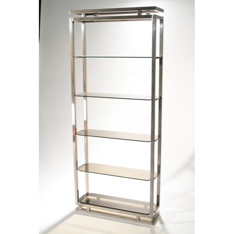 Jansen House Shelf in Chrome Metal, Guy LEFEVRE - 1970s