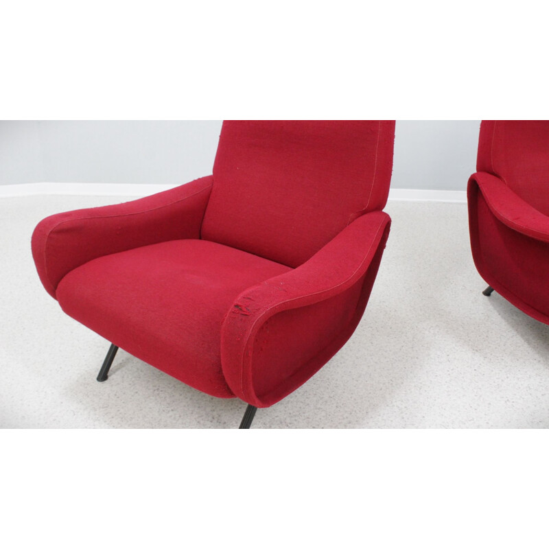 Pair of vintage Lady armchairs by Marco Zanuso for Arflex, 1950s