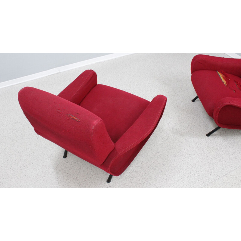 Pair of vintage Lady armchairs by Marco Zanuso for Arflex, 1950s