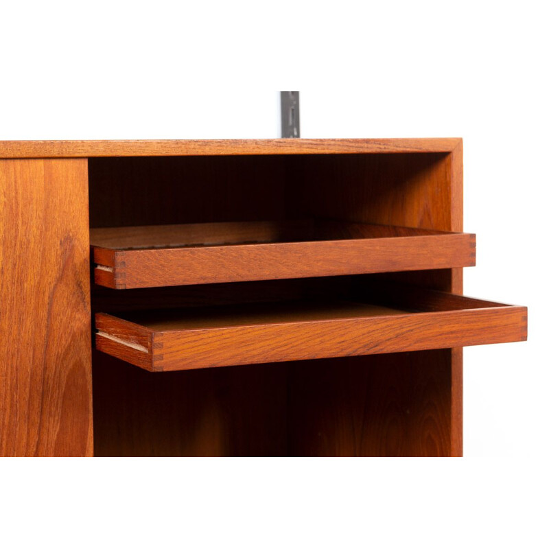 Mid century teak wall unit by Kai Kristiansen for Fm Møbler, Denmark 1960s