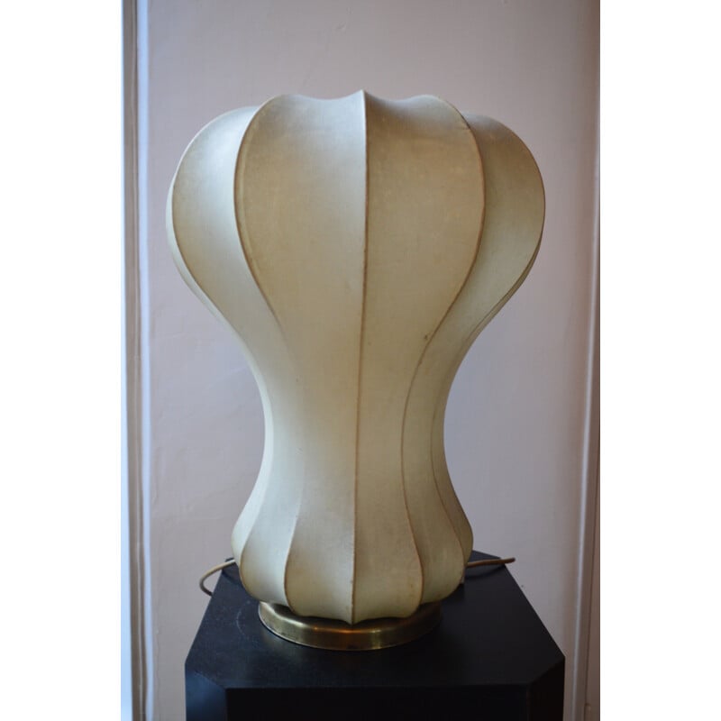 Italian table lamp in brass and cocoon, Pier & Achille CASTIGLIONI - 1960s