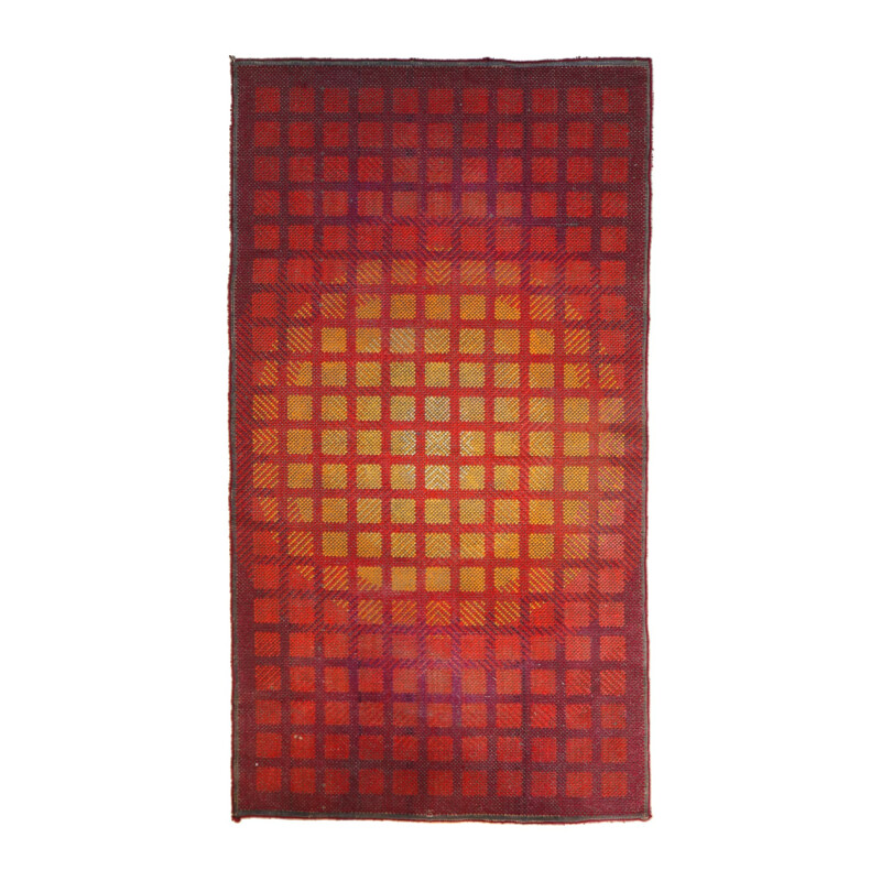 Vintage orange rug by Verner Panton for Unika-Vaev Copenhagen