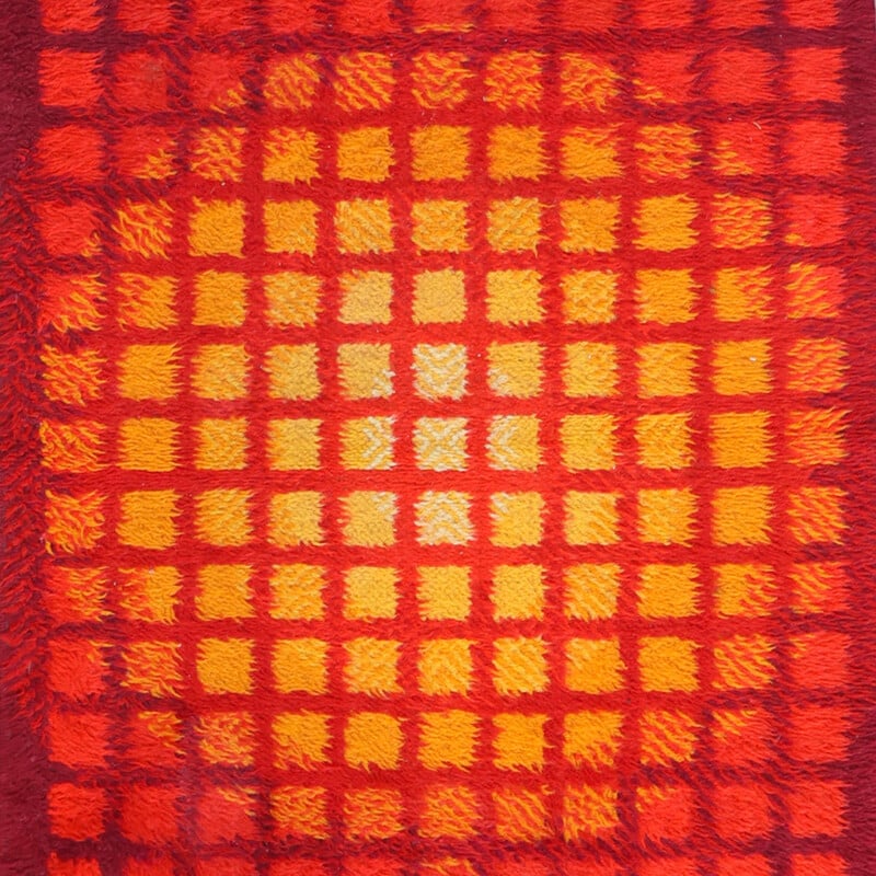 Vintage orange rug by Verner Panton for Unika-Vaev Copenhagen