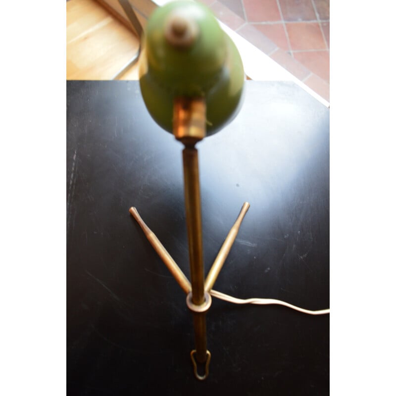 Lampe de table "Ochetta" Oluce en acier laqué vert, Giuseppe OSTUNI - 1960 