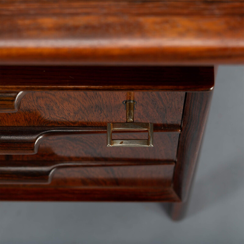 Vintage rosewood model 75 desk by Gunni Omann for Omann Mobelfabrik, 1960s