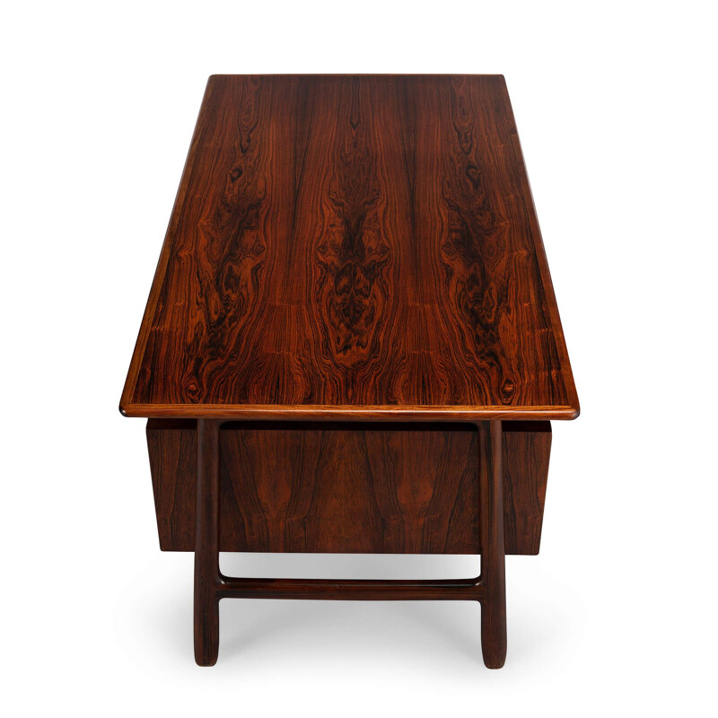 Vintage rosewood model 75 desk by Gunni Omann for Omann Mobelfabrik, 1960s