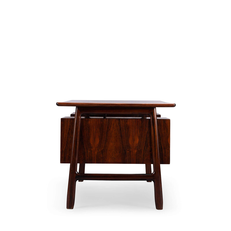 Vintage rosewood model 75 desk by Gunni Omann for Omann Mobelfabrik, 1960s