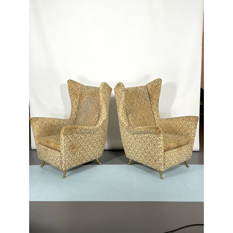 Mid-century pair of Isa Bergamo armchairs by Gio Ponti