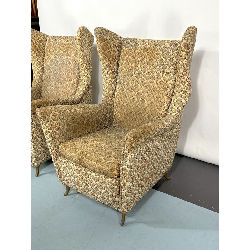 Mid-century pair of Isa Bergamo armchairs by Gio Ponti