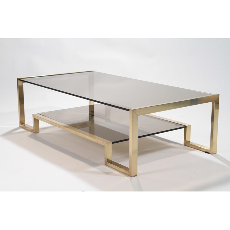 Italian brass coffee table, Roméo REGA - 1970s