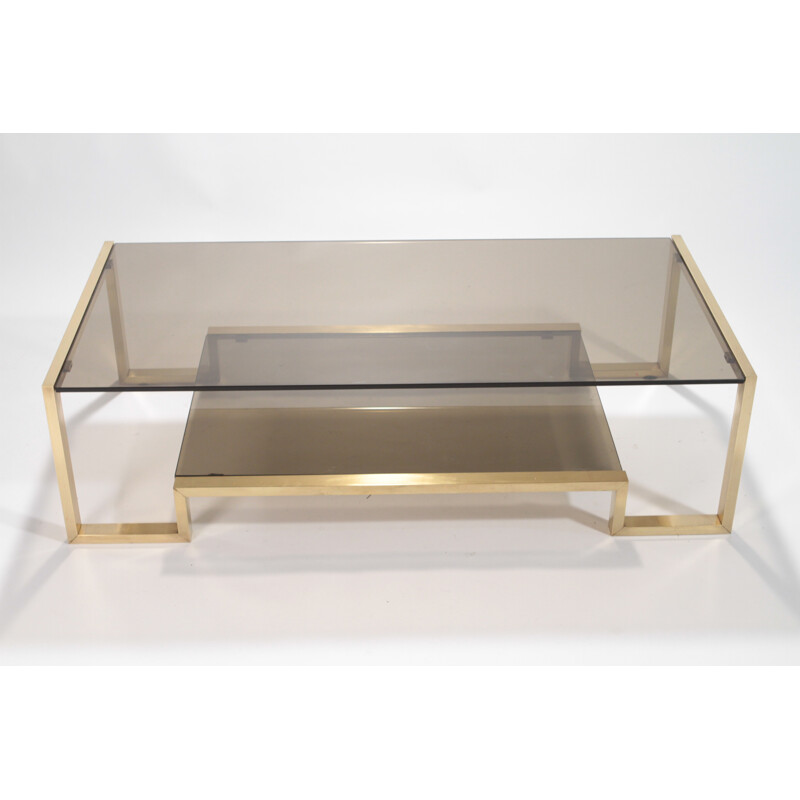 Italian brass coffee table, Roméo REGA - 1970s