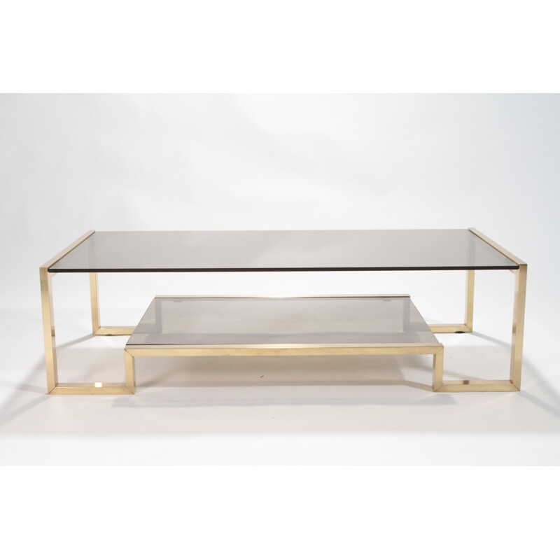 Italian brass coffee table, Roméo REGA - 1970s