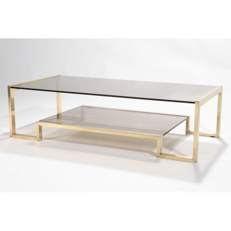 Italian brass coffee table, Roméo REGA - 1970s