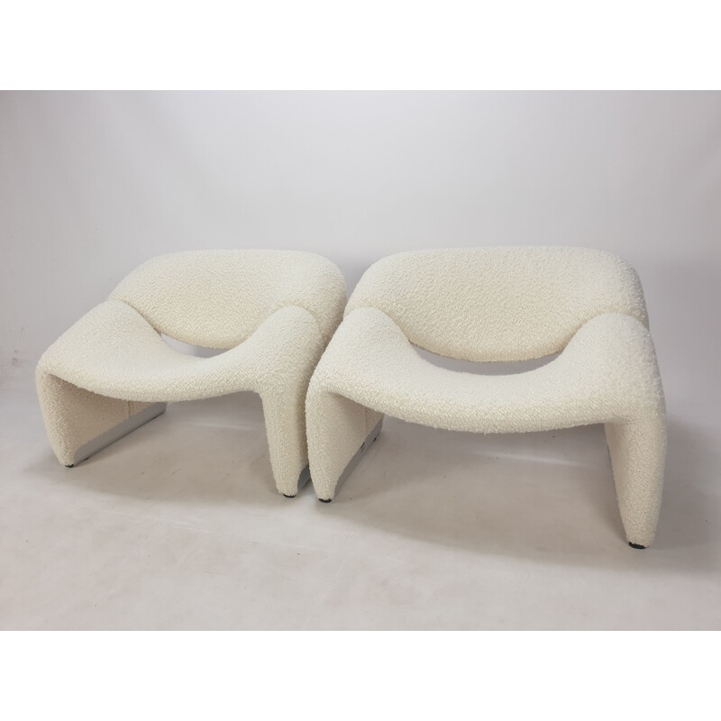Pair of vintage F598 Groovy armchairs by Pierre Paulin for Artifort, 1980