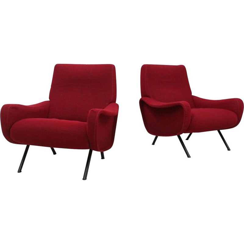 Pair of vintage Lady armchairs by Marco Zanuso for Arflex, 1950s