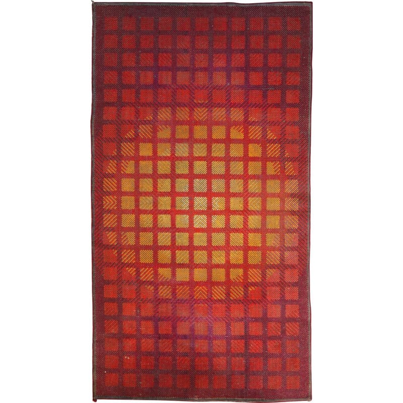 Vintage orange rug by Verner Panton for Unika-Vaev Copenhagen