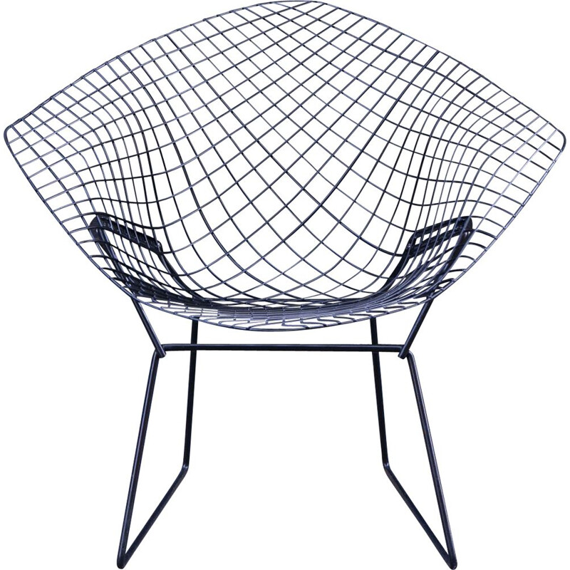 Vintage-Sessel Diamond schwarz von Harry Bertoia für Knoll, 1970