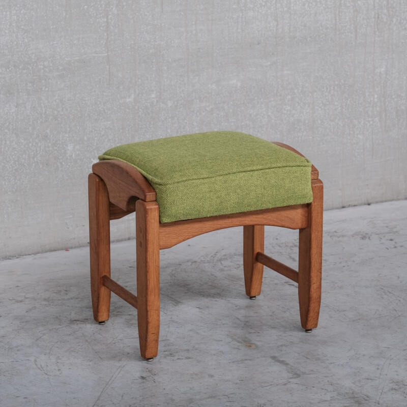 Oakwook mid-century stool by Guillerme et Chambron, France 1960s
