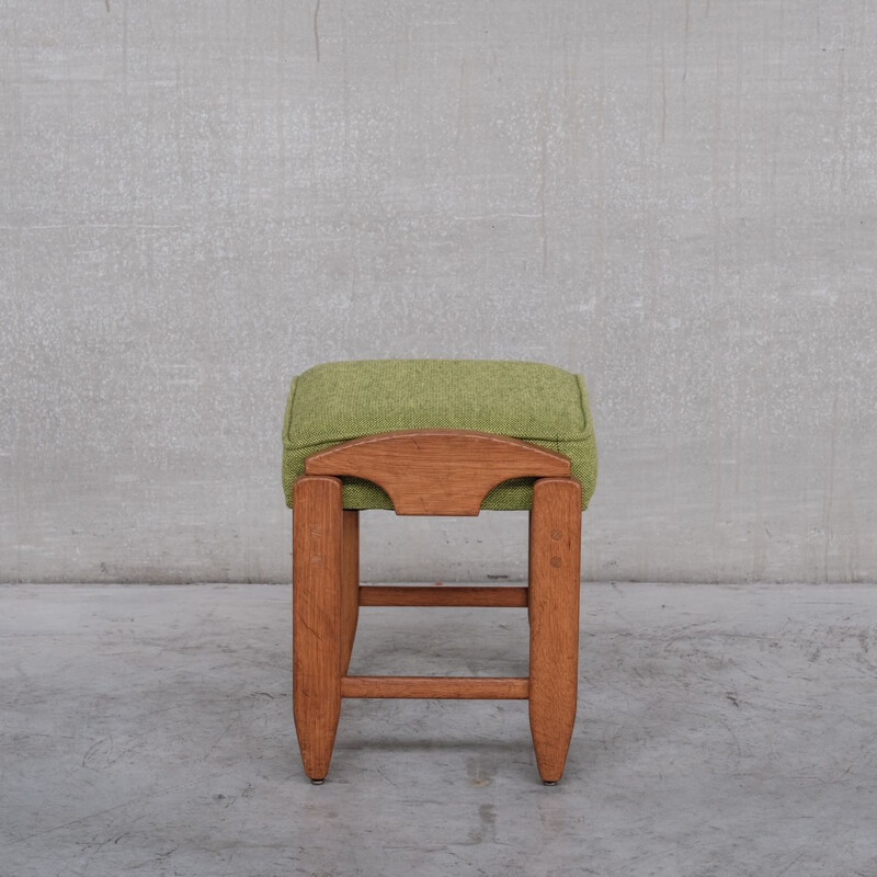 Oakwook mid-century stool by Guillerme et Chambron, France 1960s