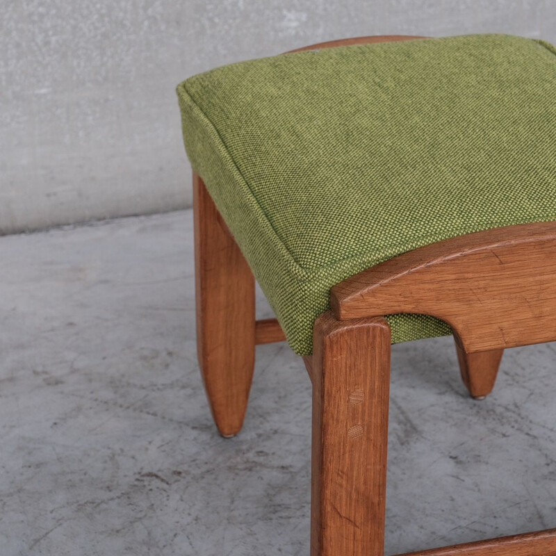 Oakwook mid-century stool by Guillerme et Chambron, France 1960s