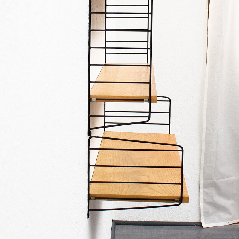 String shelves in ash and metal, Nisse STRINNING - 1960s
