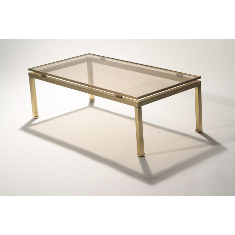 Table basse Jansen en laiton, Guy LEFEVRE - 1970