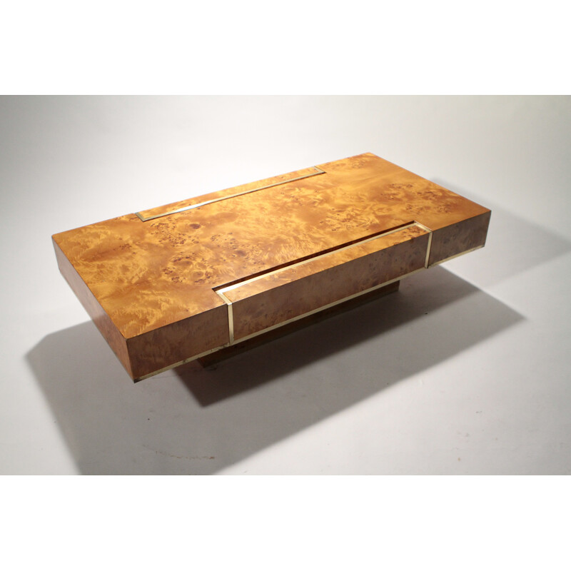 Coffee table Roche Bobois in brass, Jean-Claude MAHEY - 1970s