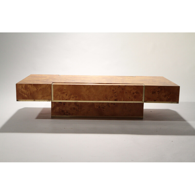 Coffee table Roche Bobois in brass, Jean-Claude MAHEY - 1970s