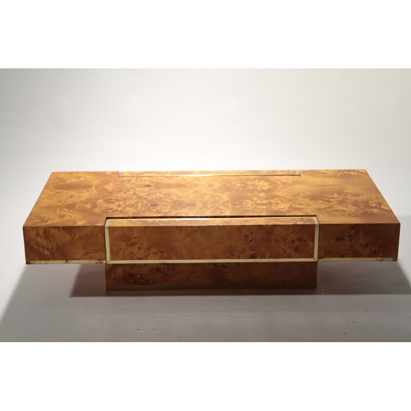 Coffee table Roche Bobois in brass, Jean-Claude MAHEY - 1970s