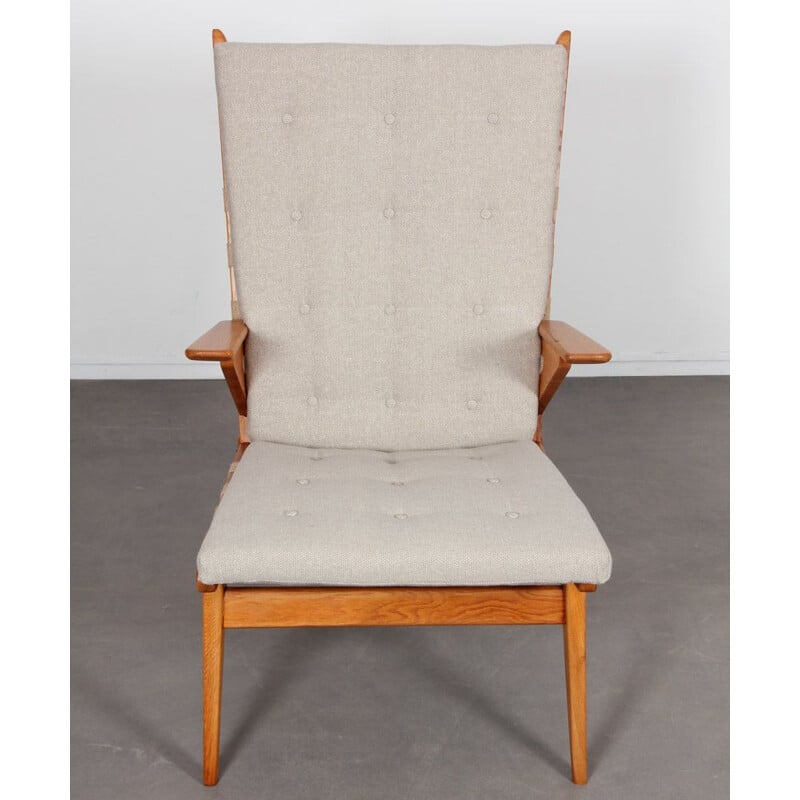 Vintage oak armchair by Jan Vanek for Krasna Jizba, 1940s