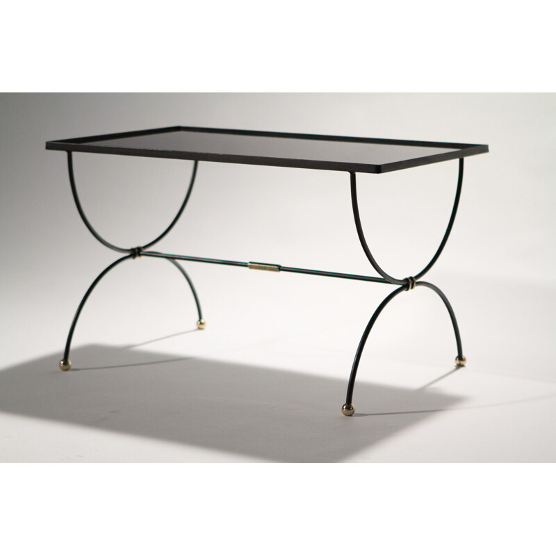 Wrought iron and glass coffee table - 1950s