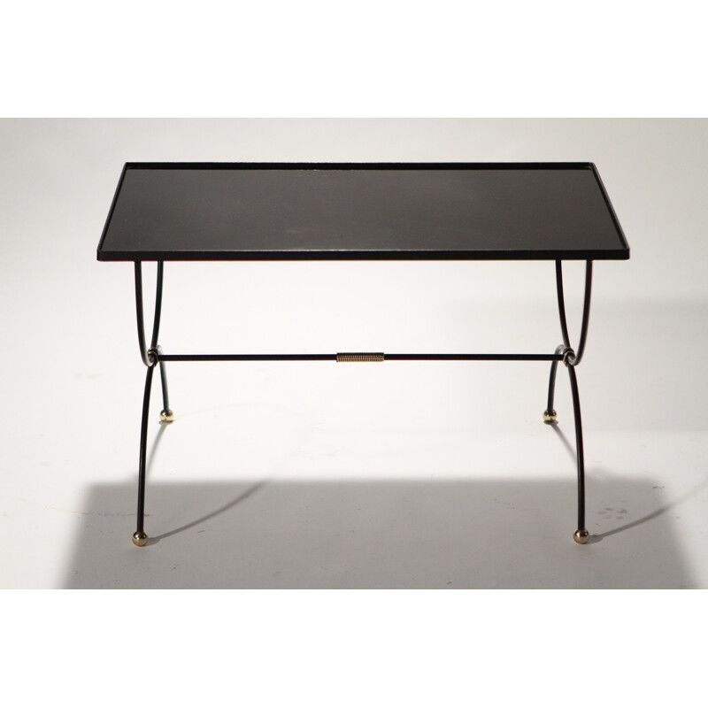 Wrought iron and glass coffee table - 1950s