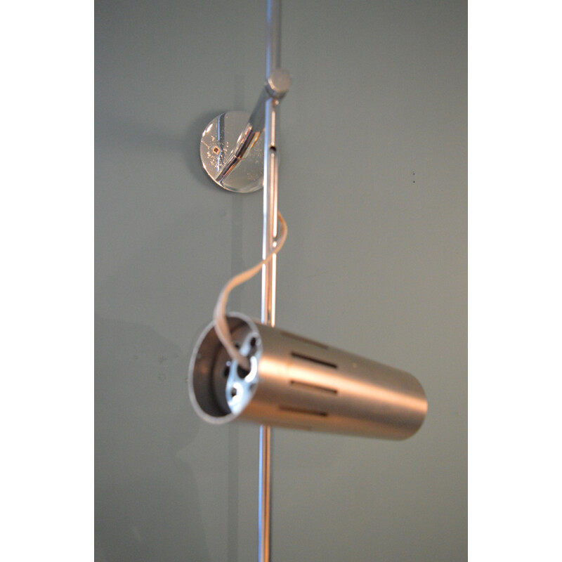 Pair of French Disderot wall lamps in chromed steel, Alain RICHARD - 1960s