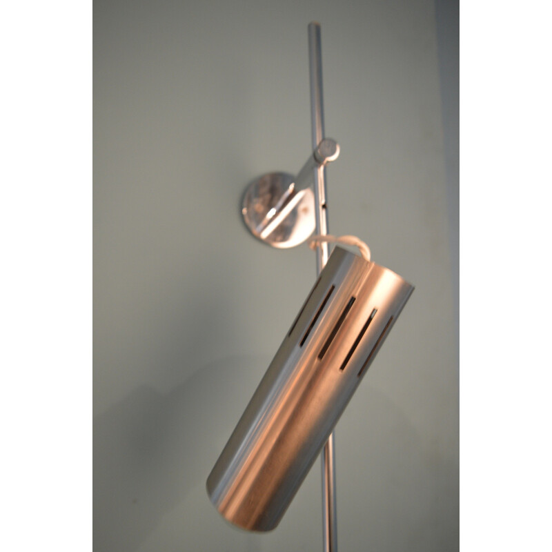 Pair of French Disderot wall lamps in chromed steel, Alain RICHARD - 1960s