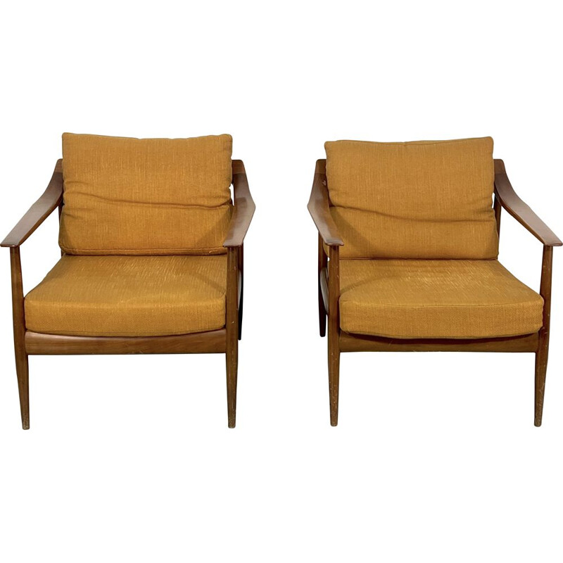 Pareja de sillones vintage modelo 550 de Walter Knoll, Alemania 1950