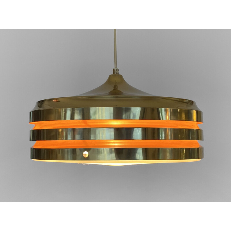 Vintage multi layered pendant lamp by Carl Thore for Granhaga Metallindustri, Sweden 1970s