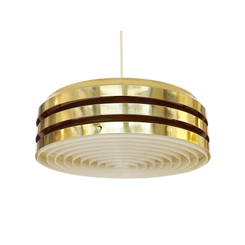 Vintage multi layered pendant lamp by Carl Thore for Granhaga Metallindustri, Sweden 1970s