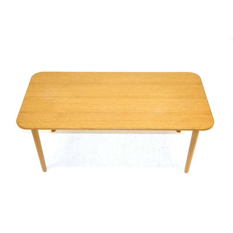 Mesa de café de carvalho vintage por O.H.Sjögren, Suécia 1970