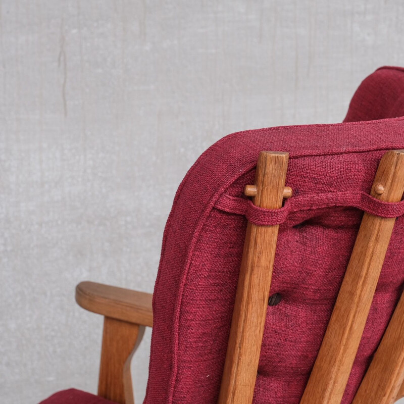 Vintage oak armchair by Guillerme and Chambron, France 1960